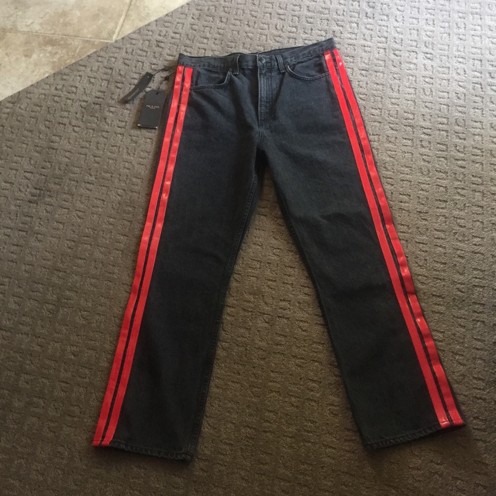 Rag & Bone Jeans with Leather Side Panels